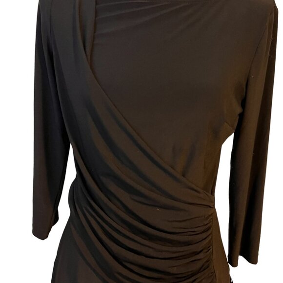 Chaps Black Midi Wrap Dress - Picture 2 of 6